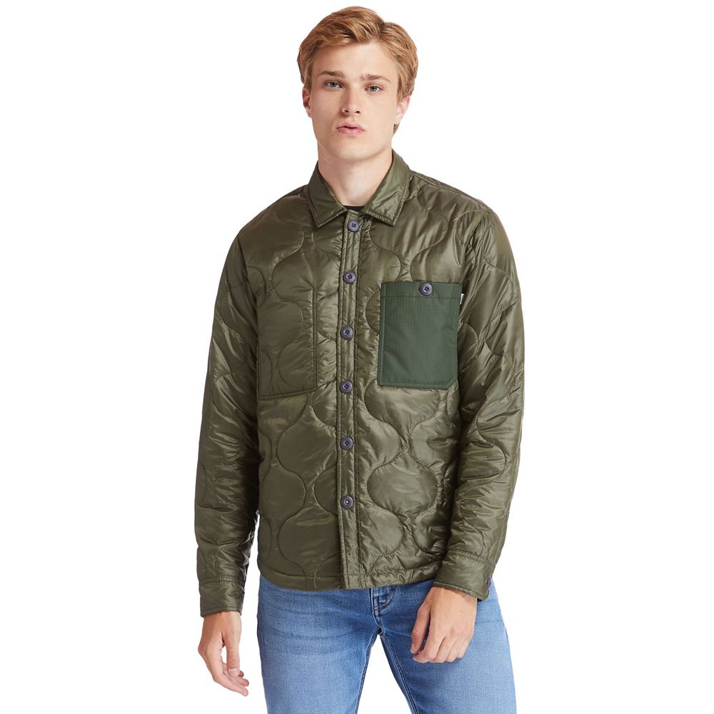 Chaquetas Timberland Hombre Heritage Long-Sleeve Onion-Quilted Shirt Verde Oliva - Chile GBK-586431